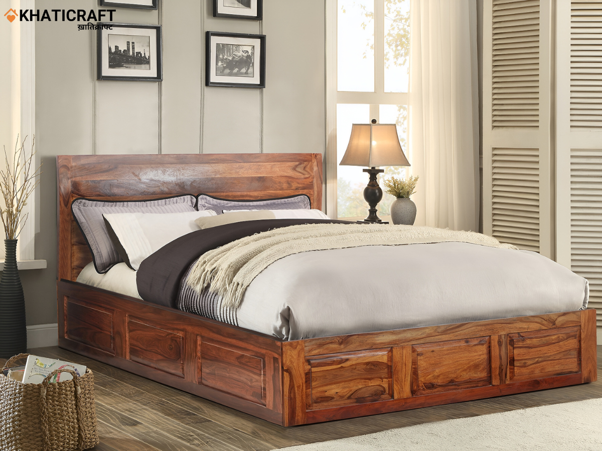 Rami Solid Wood Sheesham Bed – Khaticraft