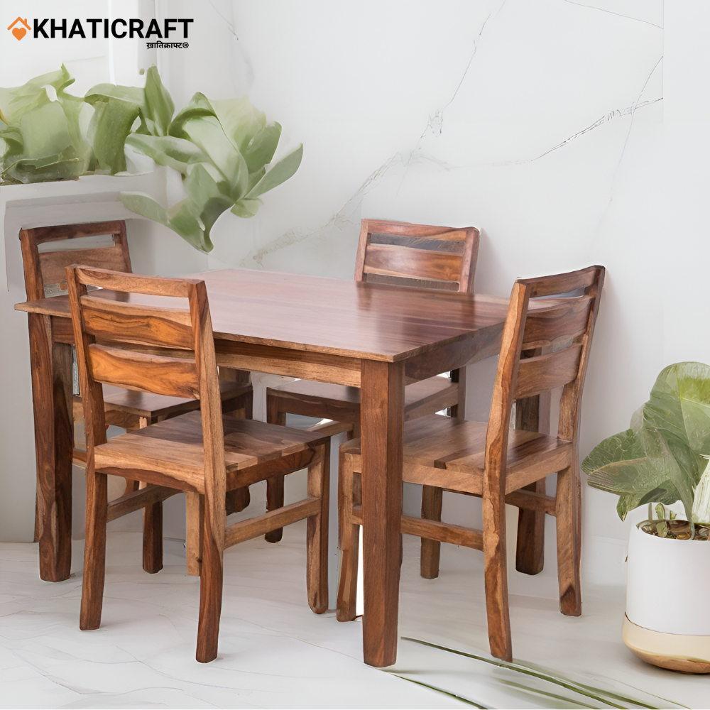 Buy Hima Sheesham Wood 4 Seater Dining Set Online In India – Khaticraft