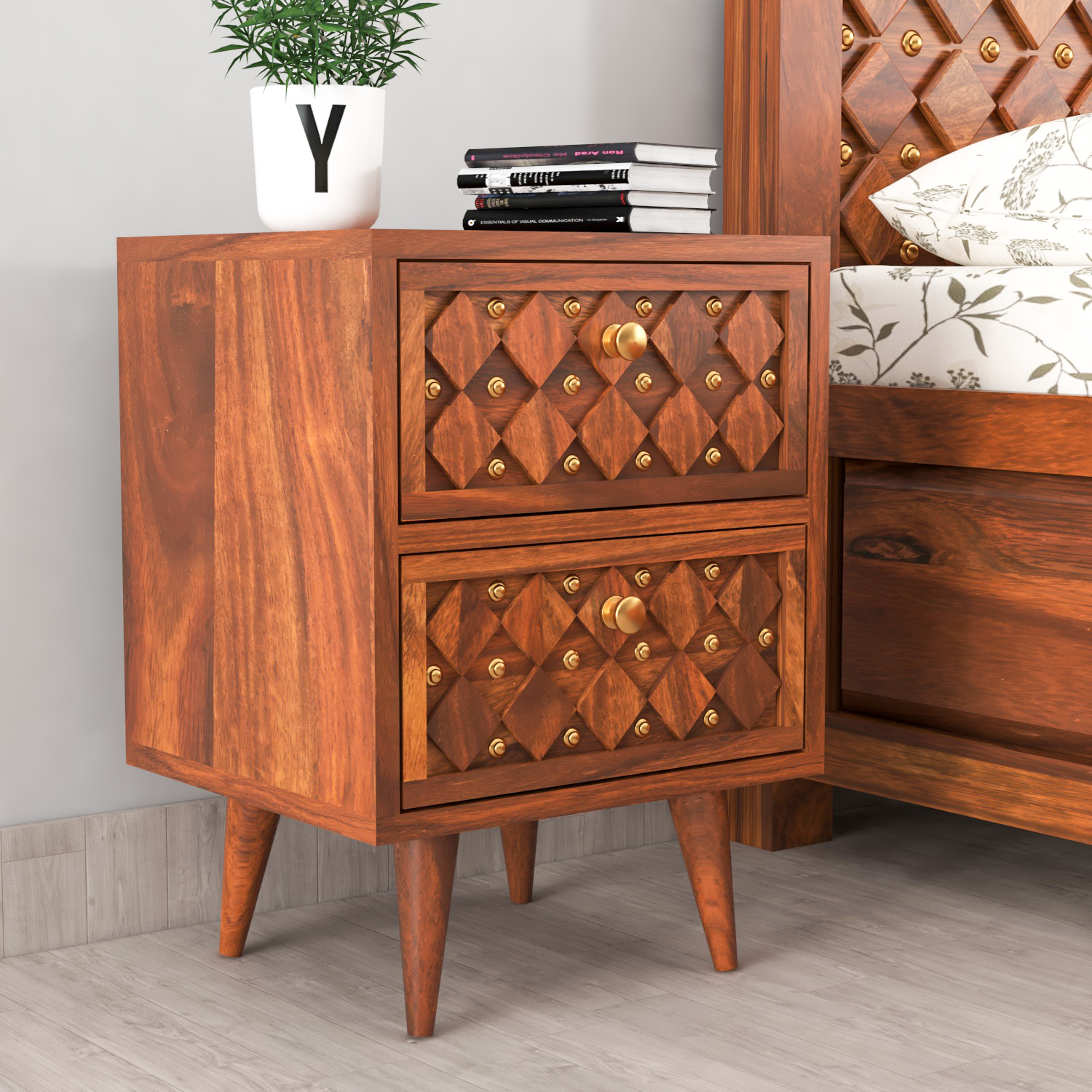 Sheesham wood bedside