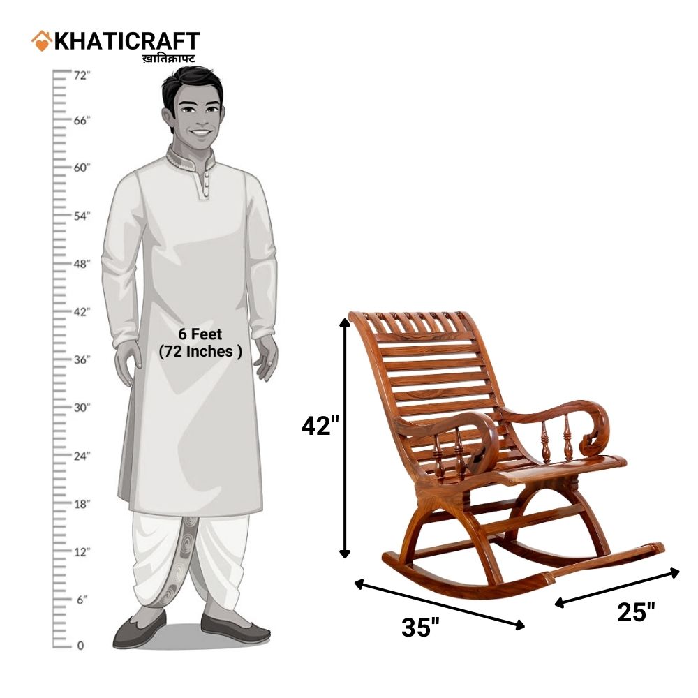 Buy Sheesham wood rocking chair online in India khaticraft